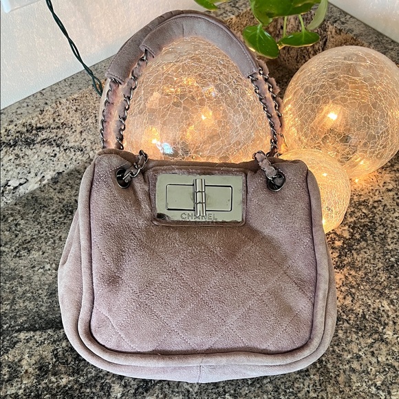 CHANEL Shearling and Lavender Suede Mademoiselle Purse - Picture 1 of 15